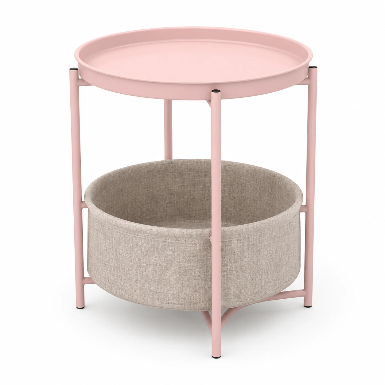 table-de-nuit-ronde-avec-rangement-integre-rose-poudre-et-tissu-gris-qgyzey1576mt